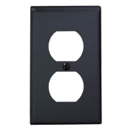Leviton Leviton Black 1 gang Nylon Duplex Wall Plate 1 pk 80703-00E